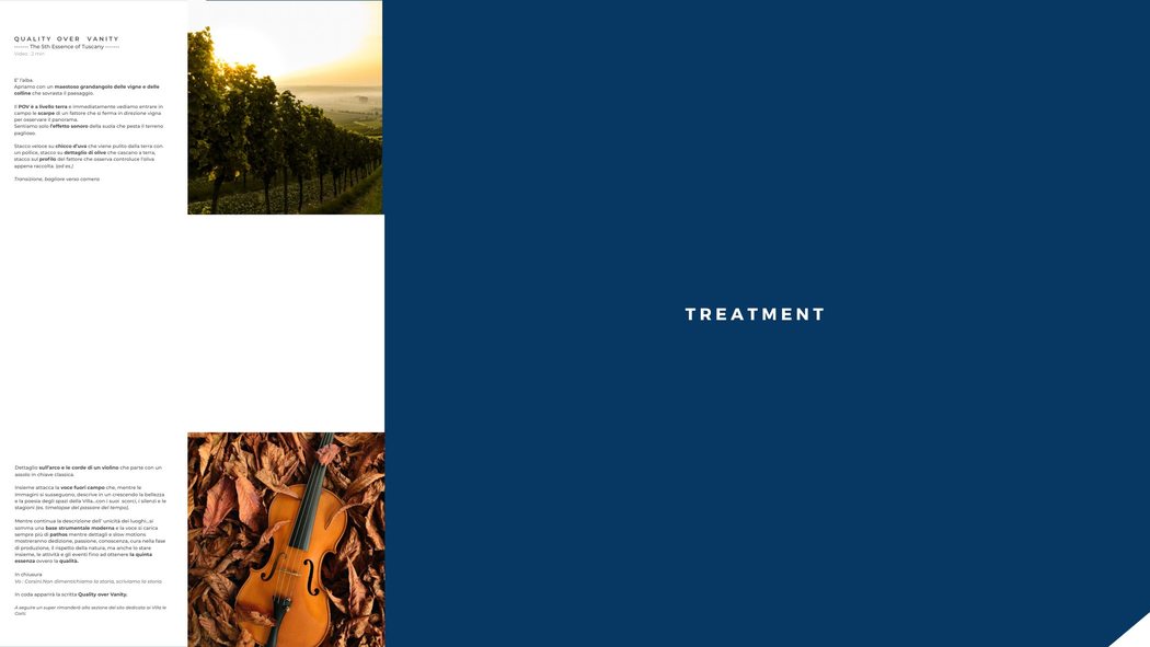 Original visual development board: Quality Over Vanity / treatment