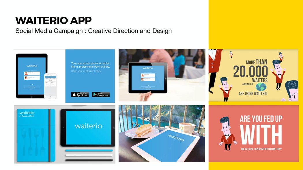 Original visual development board: Waiterio / digital art direction